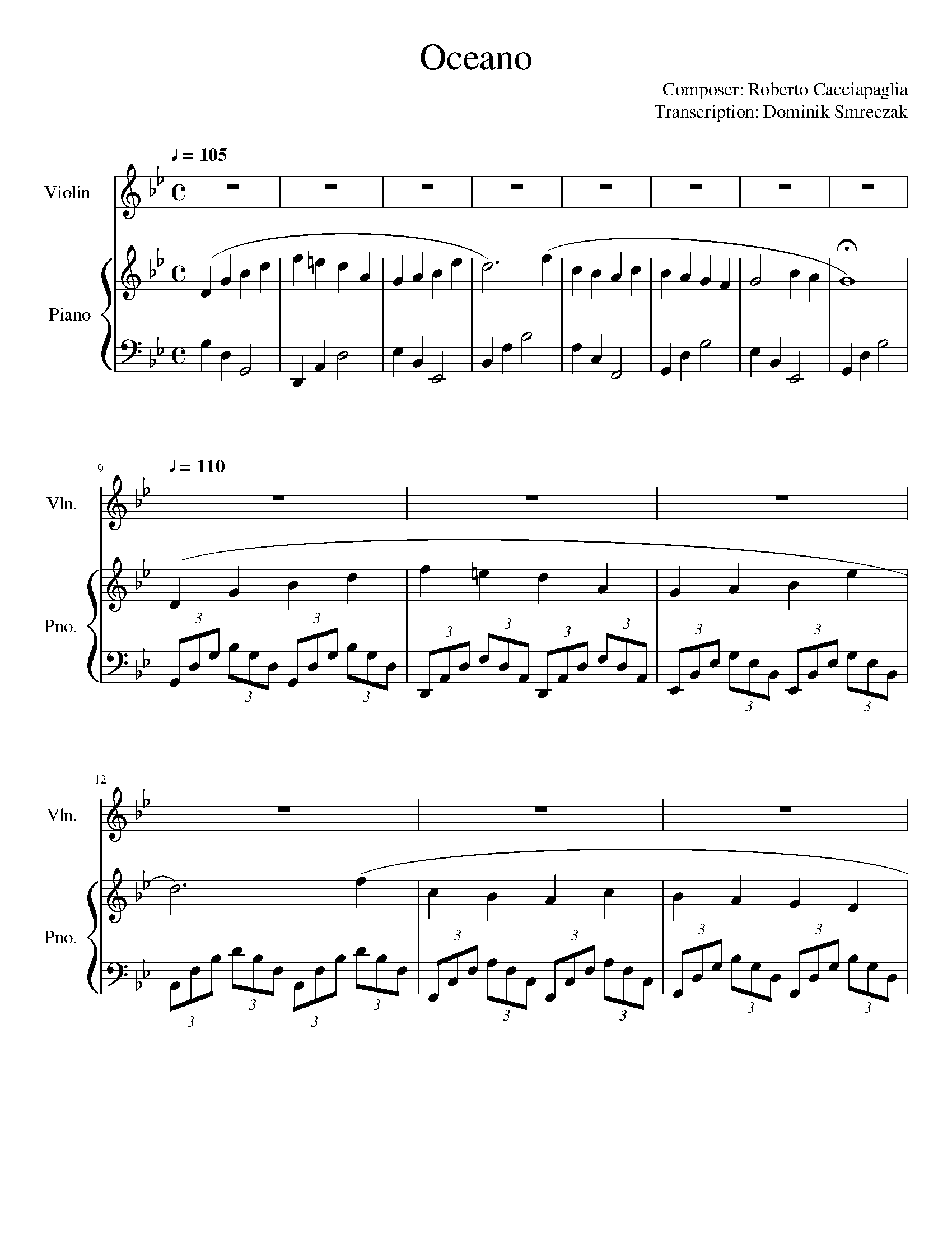 oceano,oceano钢琴谱,oceanob/cb钢琴谱,oceano钢琴谱