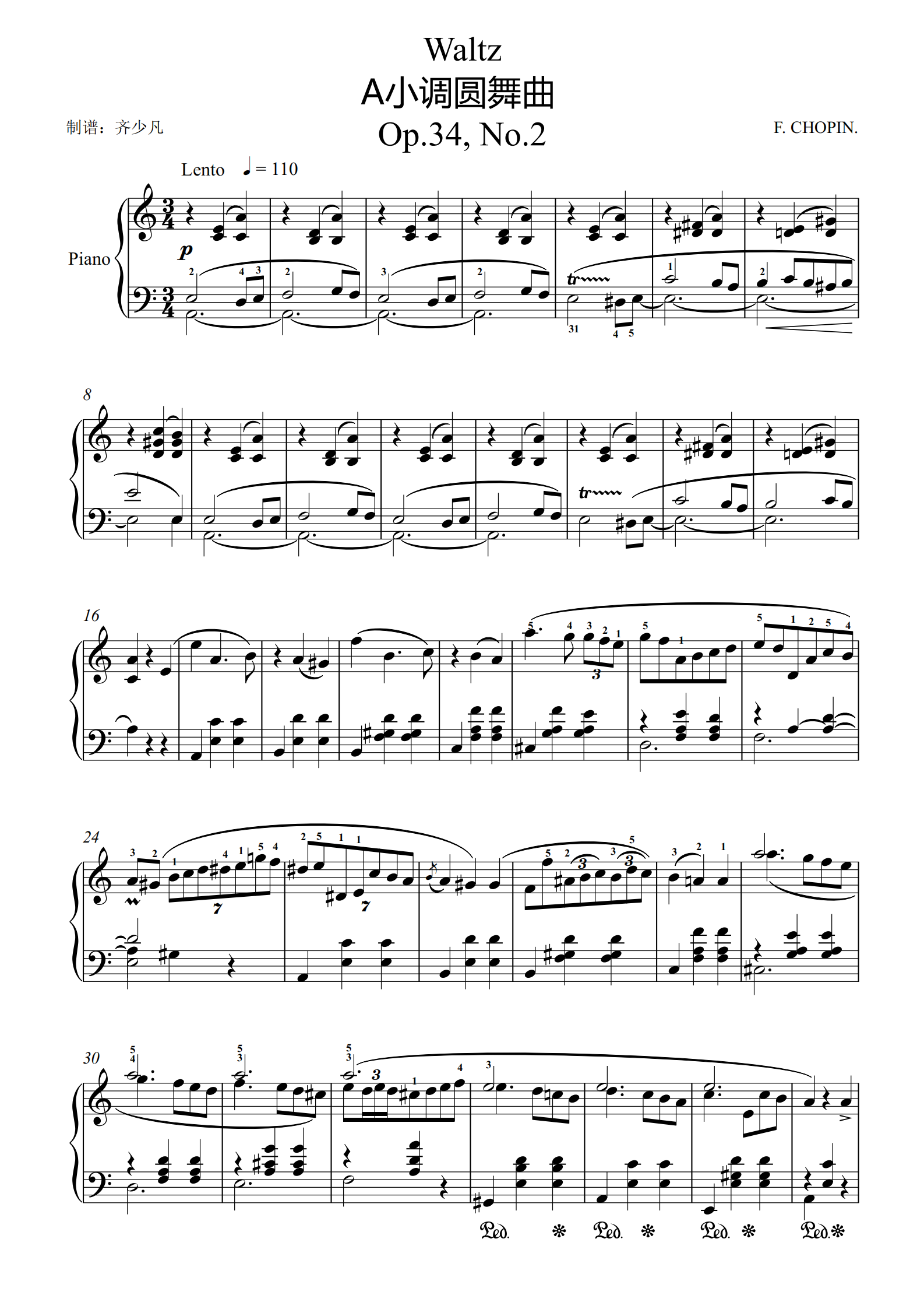 肖邦-a小调圆舞曲op.34 no.