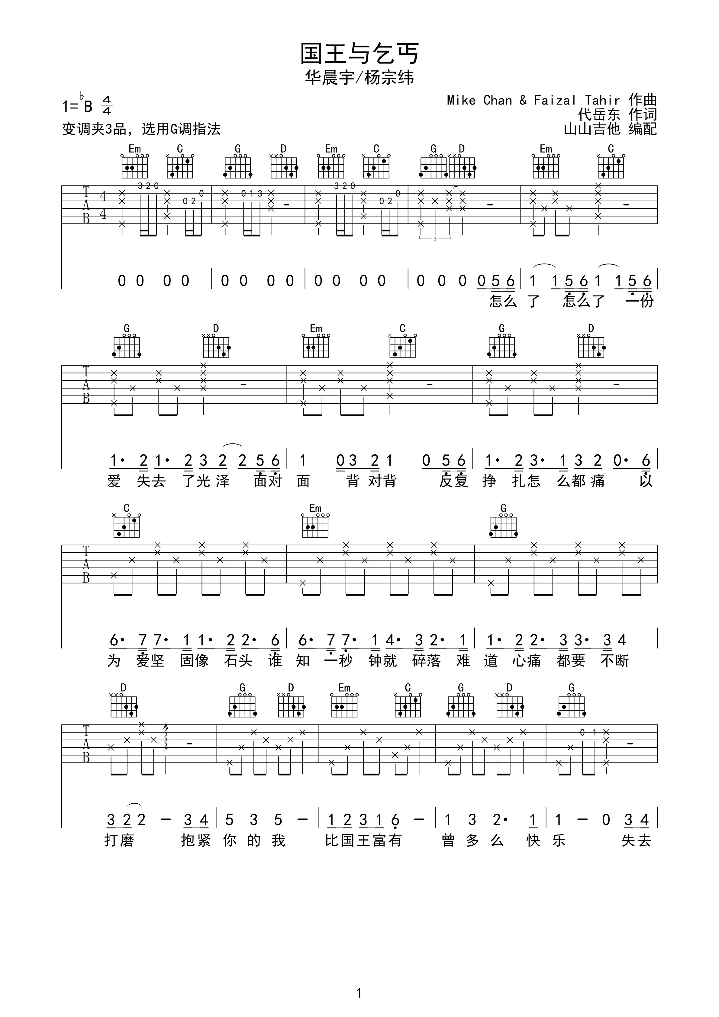 第105天（指弹）吉他谱(gtp谱,独奏,指弹,改编版)_Pianoboy(高至豪)
