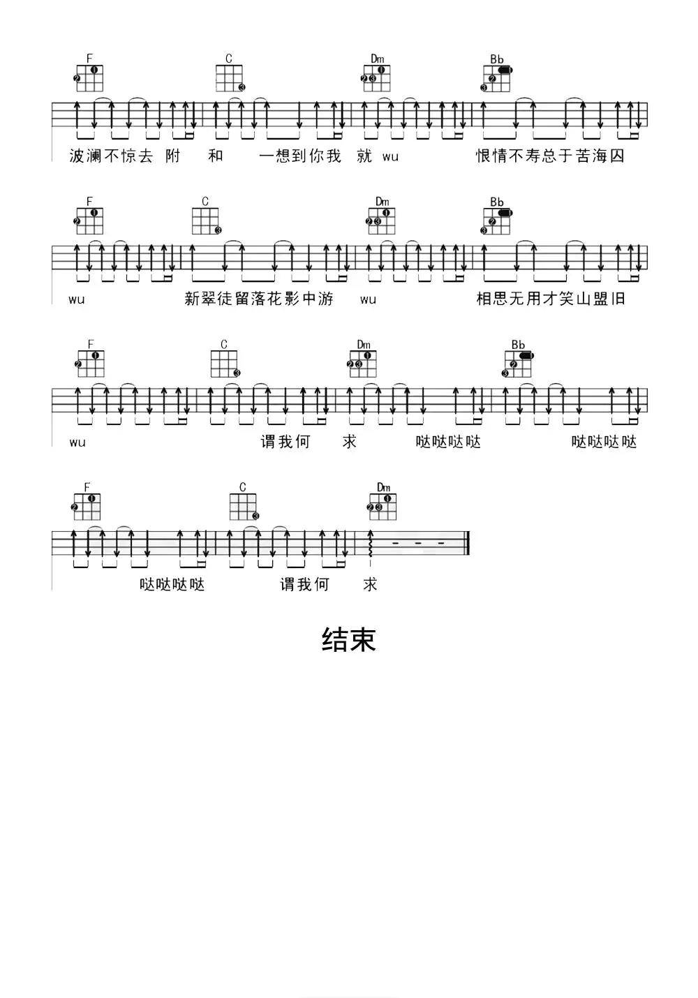 ></p></a>>芒种尤克里里谱乐谱