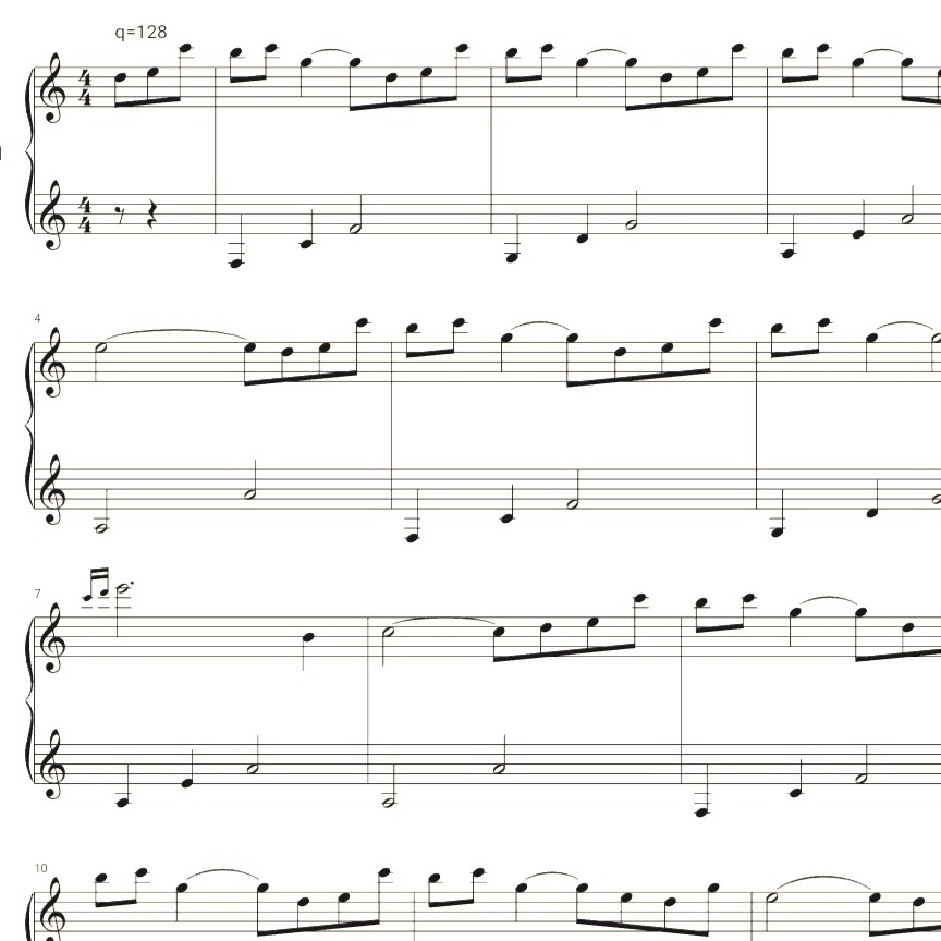 韩雨汐姥姥的钢琴谱