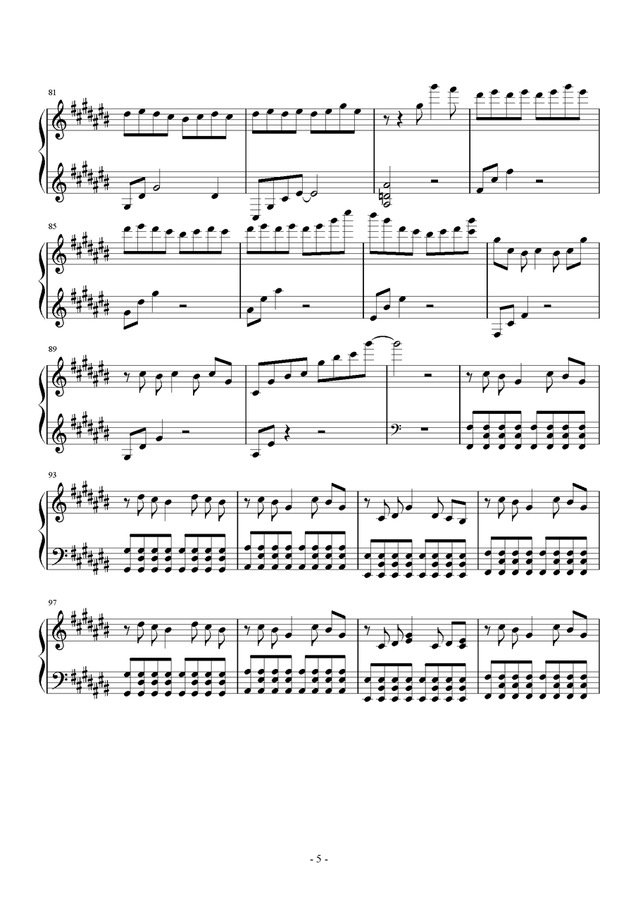 寄夏予你,寄夏予你钢琴谱,寄夏予你c#调钢琴谱,寄夏予你钢琴谱大全
