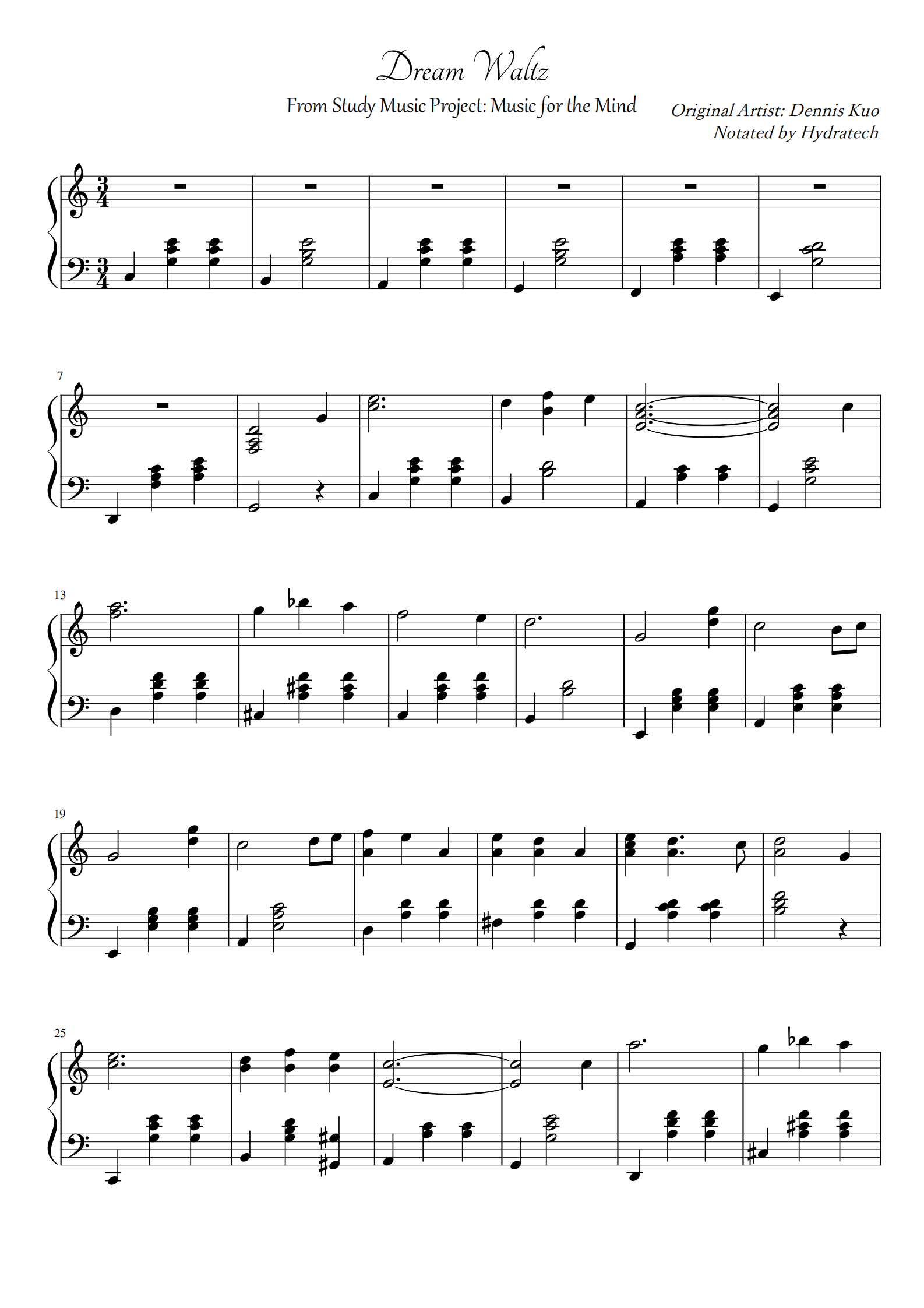 dream waltz,dream waltz钢琴谱,dream waltzc调钢琴谱,dream waltz