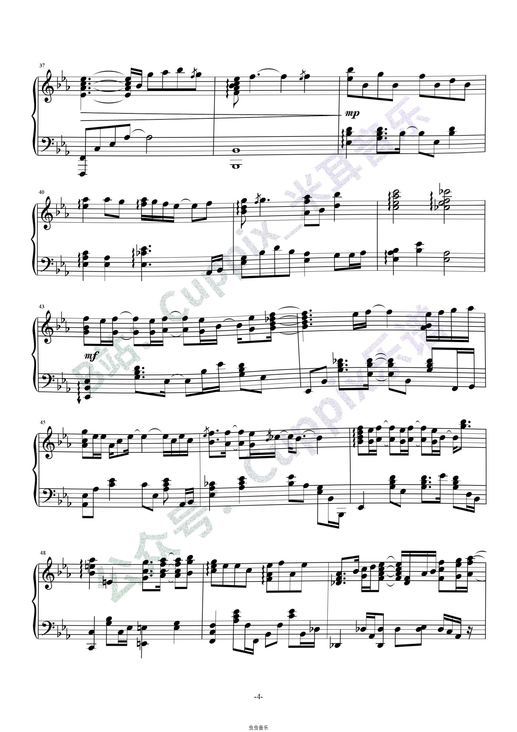 钢琴禅乐曲谱