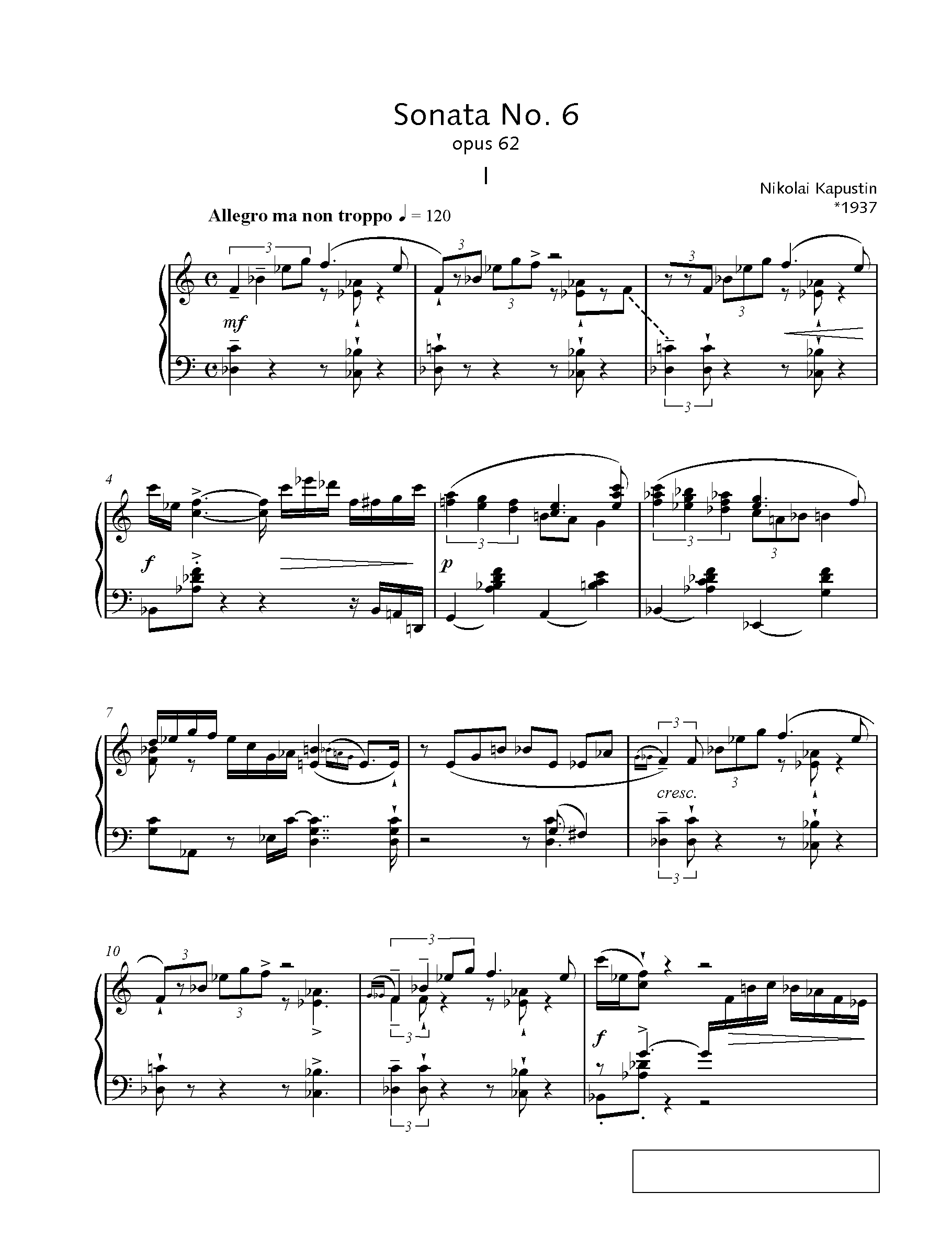 6 op.62 第一乐章钢琴谱-c调-虫虫钢琴