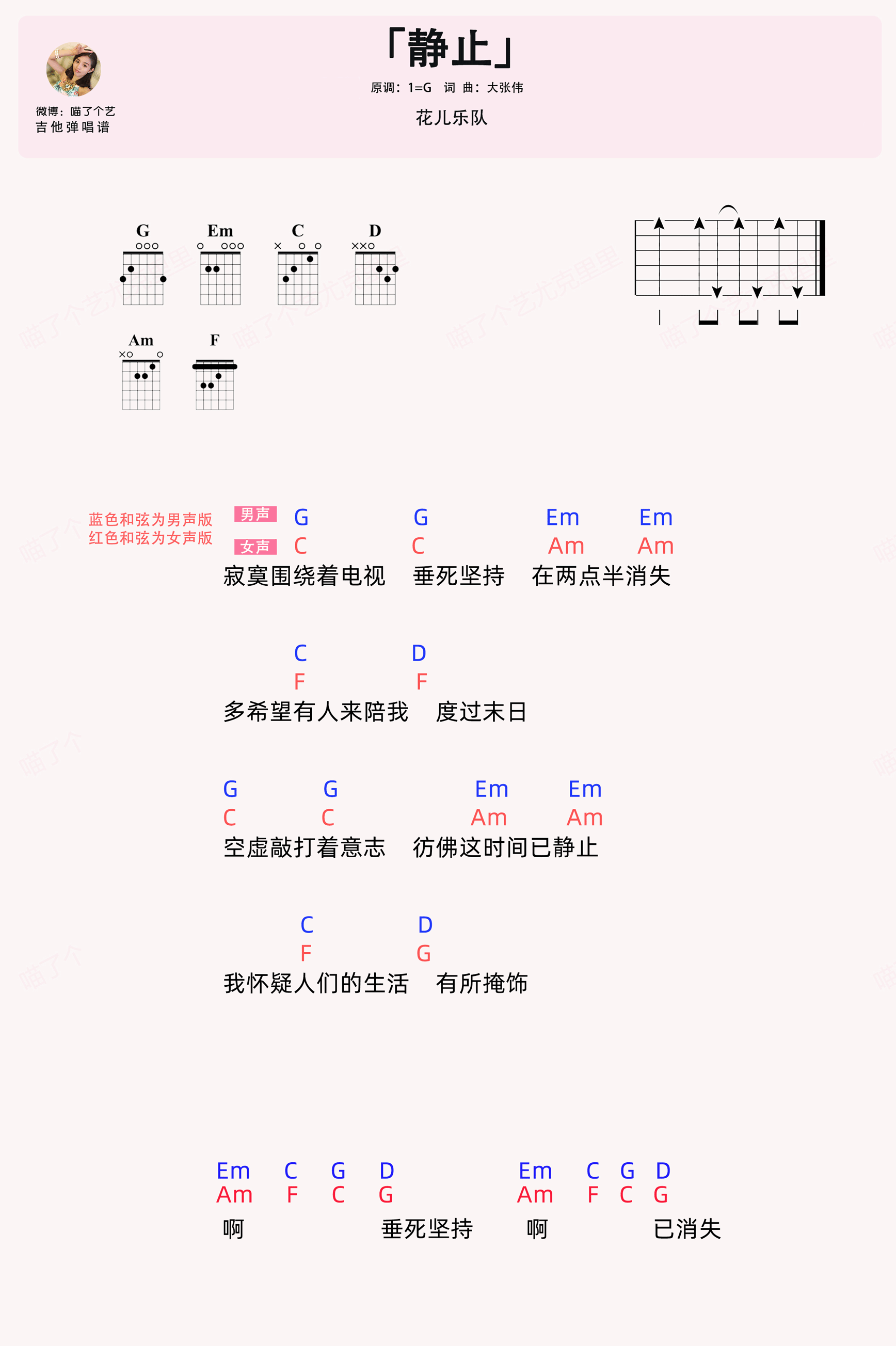 那些花儿吉他谱_许鹤缤_G调弹唱82%专辑版 - 吉他世界