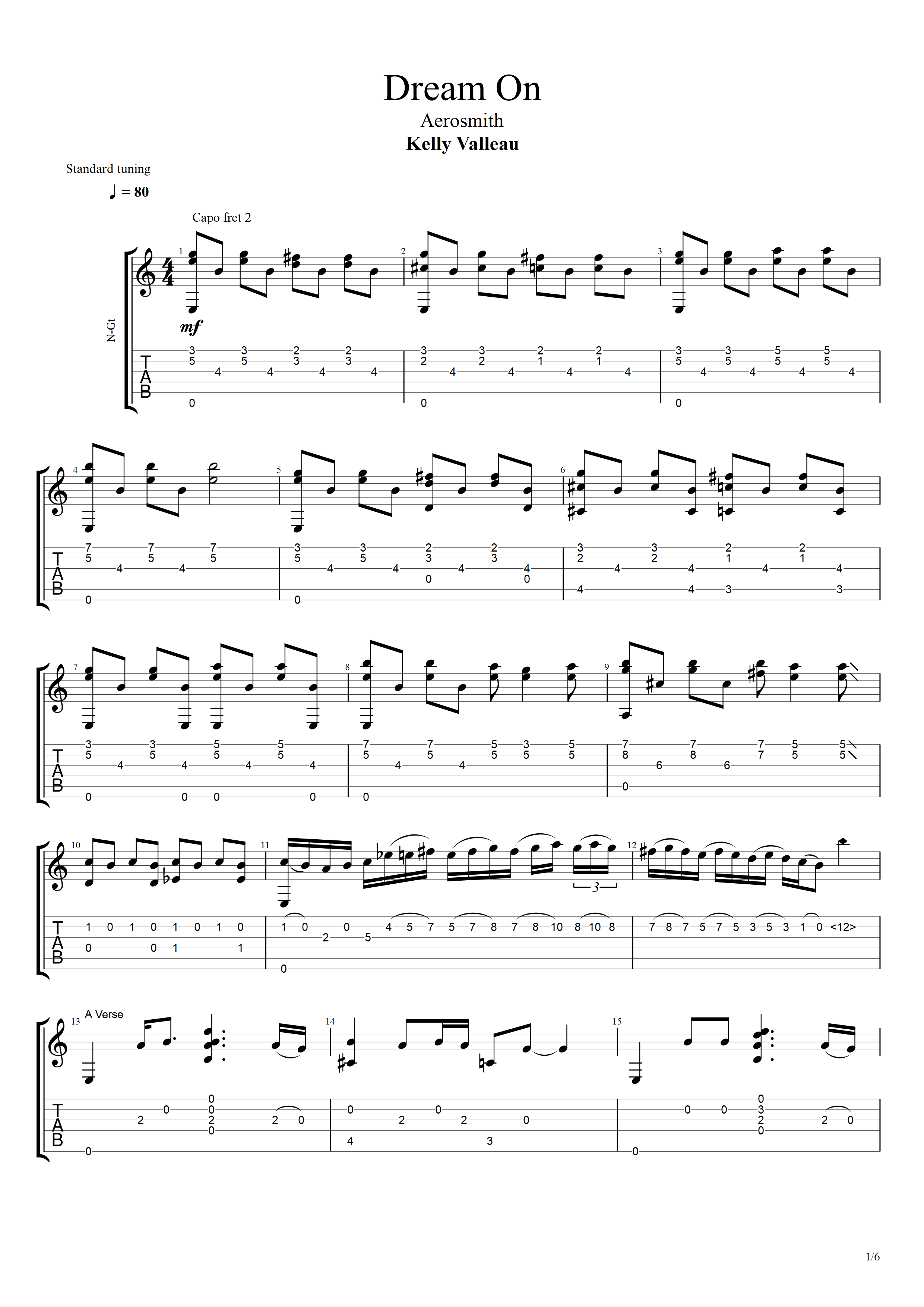 dream on吉他谱 - 虫虫吉他谱免费下载 - 虫虫吉他