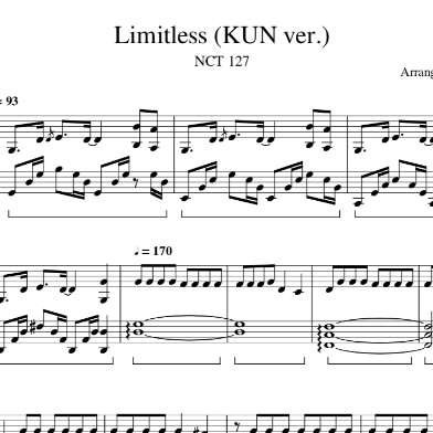 limitless无限钢琴谱图片