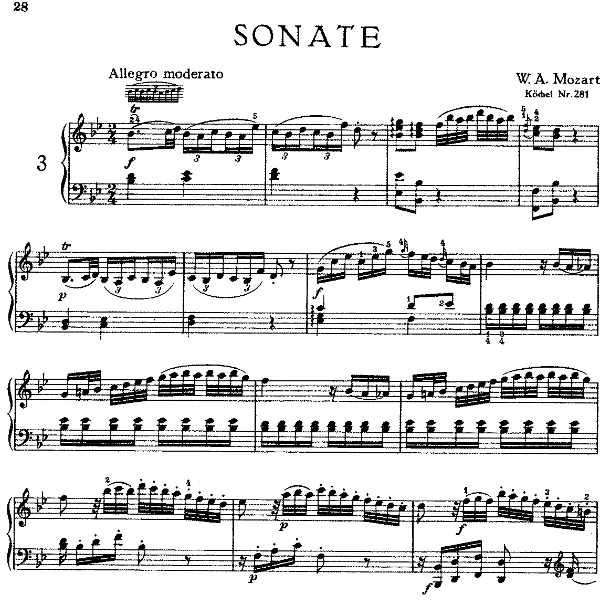 Sonata in bB Major No.3 K.281