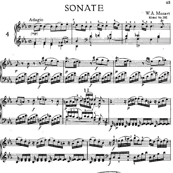 Sonata in bE Major No.4 K.282