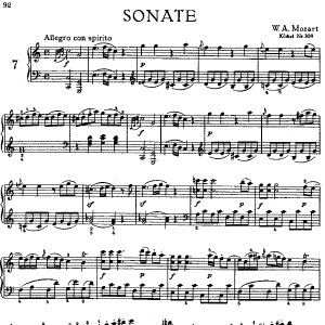Sonata in C Major No.7 K.309钢琴谱