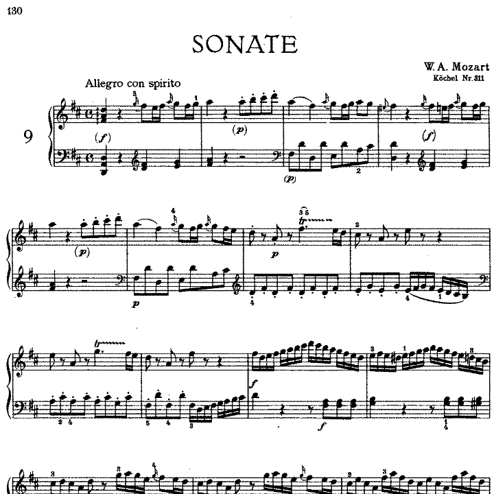 Sonata in D Major No.9 K.311