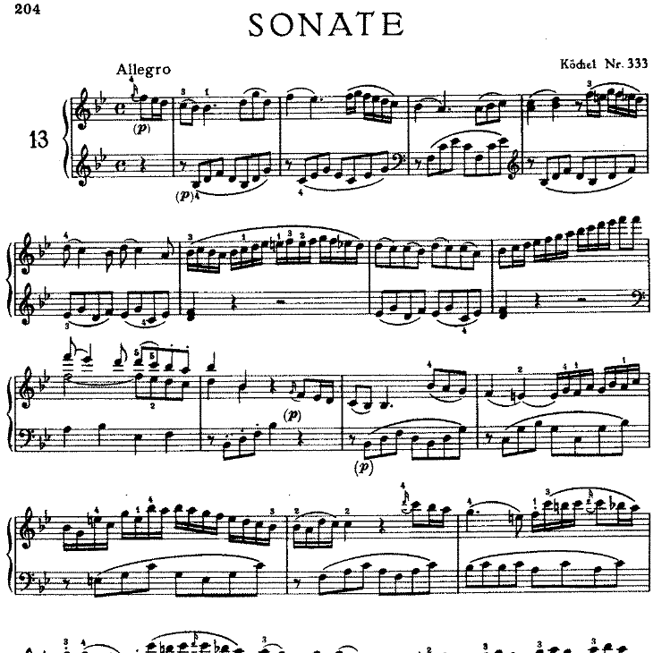 Sonata in bB Major No.13 K.333