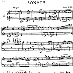 Sonata in bB Major No.13 K.333钢琴谱