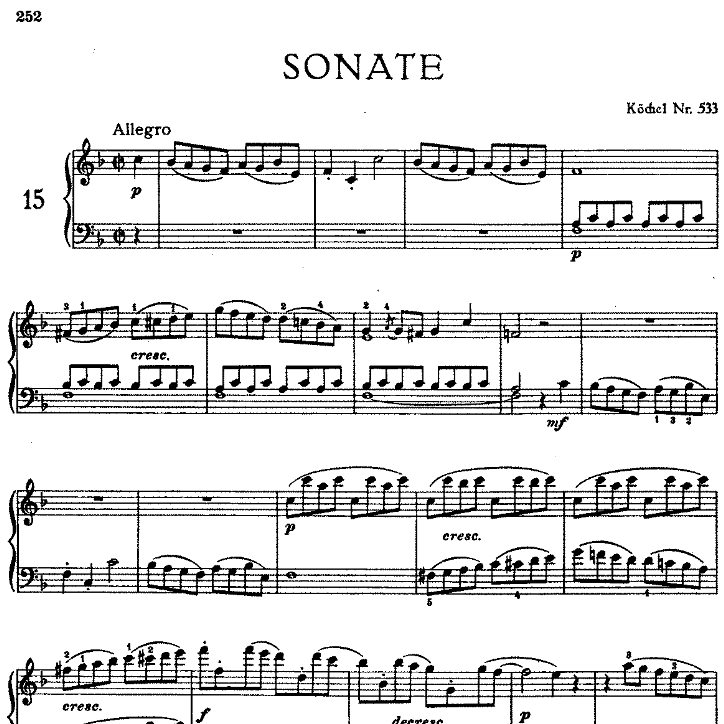 Sonata in F Major No.15 K.533