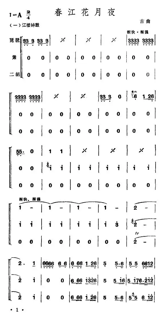 春江花月夜 民乐合奏 简谱 简视频 原版简谱 虫虫吉他 钢琴谱 吉他谱 尤克里里谱 简谱 古筝谱 钢琴曲 乐谱 曲谱 五线谱 六线谱 高清免费下载